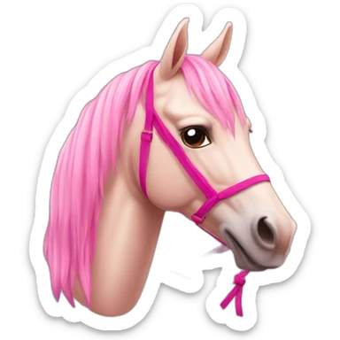 caballo con lazo rosa sticker