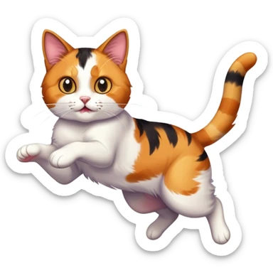 Mad cat jumping sticker