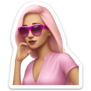 Pink sunglasses  sticker