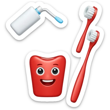 no pero osea de los cepillos, pasta hilo y así pero en color rojo  sticker