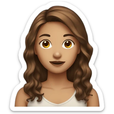 Brown hair girl sticker