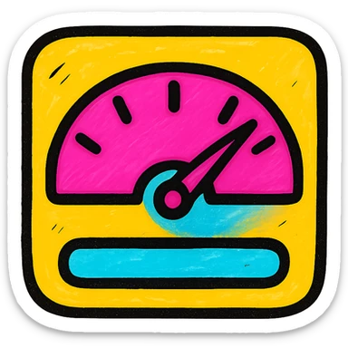 dashboard icon, modern flat color style, simple and clear, suitable for app interface sticker