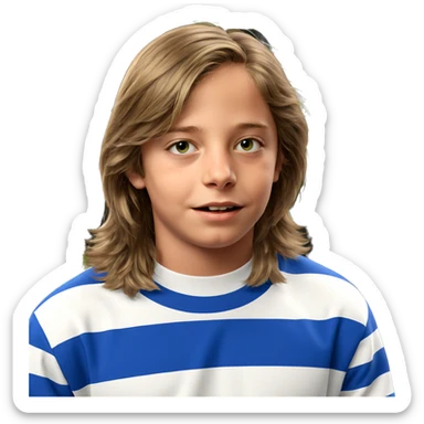 realistic portrait of a boy sticker