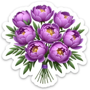 bouquet of lavender peonies sticker