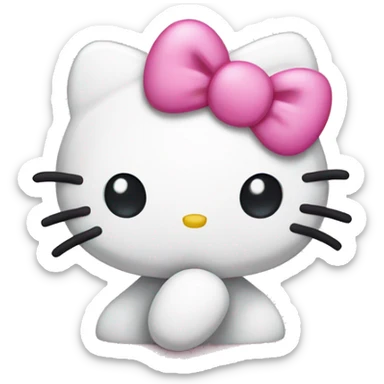 hello kitty with pink bow and pink bubble around her  sticker