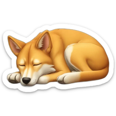 A dingo sleeping sticker
