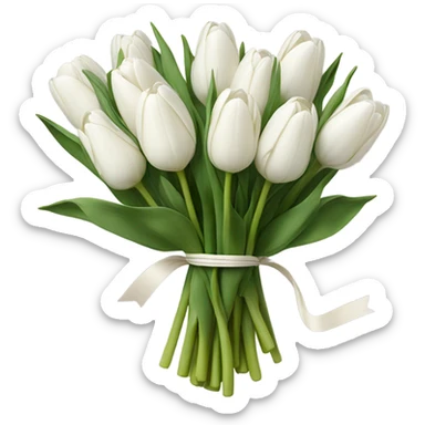white tulip bouquet  sticker