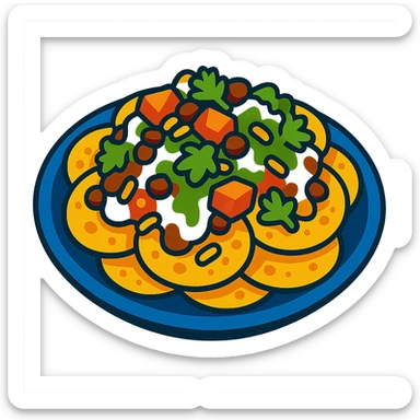 chaat papdi, Indian street food sticker