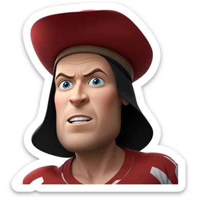 blue eyed boy with hat sticker