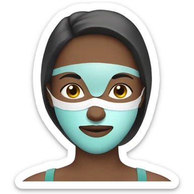 Face mask on women sticker