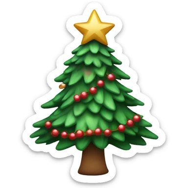 Pine with a christmas hat on the top sticker