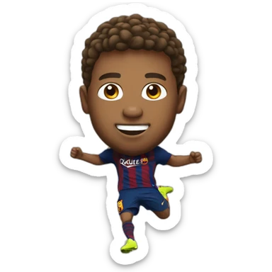 barcelona player jumping big head sticker