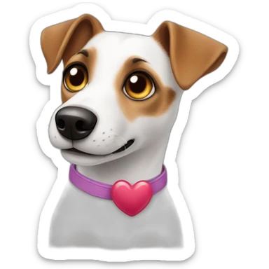 Jack russel with Heart-Shaped Eyes sticker