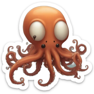 kraken spitting ink sticker