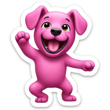 Pink dog dancing sticker