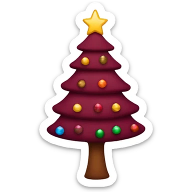 Maroon christmas tree sticker