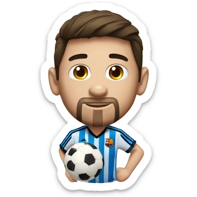 Messi with soccer ball  sticker