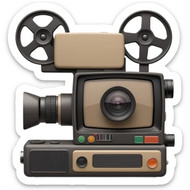 3d icon of a retro VHS camcorder, front view, soft clay style, dark purple background, no text, simple clean design sticker