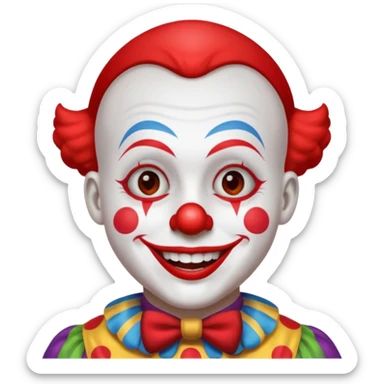 buzz cut haired clown sticker