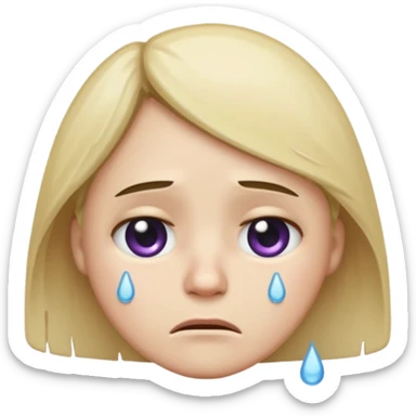Twitch emoji depicting a face with a sad expression, representing sadness or disappointment sticker