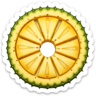 pineapple slice circular no leaves sticker
