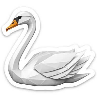 Origami swan only white. sticker