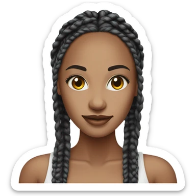 pretty woman with black box braids sticker