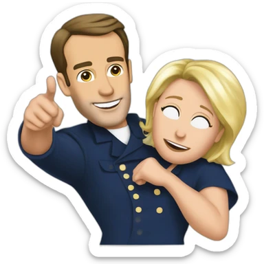 Macron qui embrasse marine le pen sticker