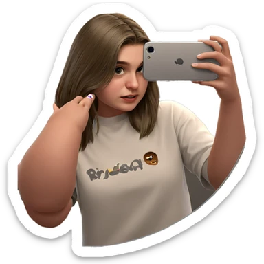 girl taking mirror selfie sticker