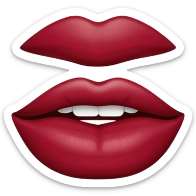 burgundy red lips print sticker
