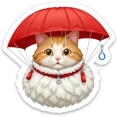 runny nose cat with red parachute sticker
