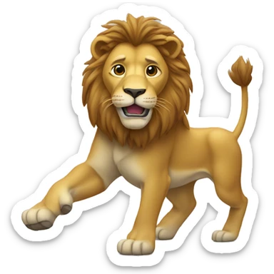 Un lion qui travaille sticker