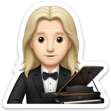 a long haired pianist sticker