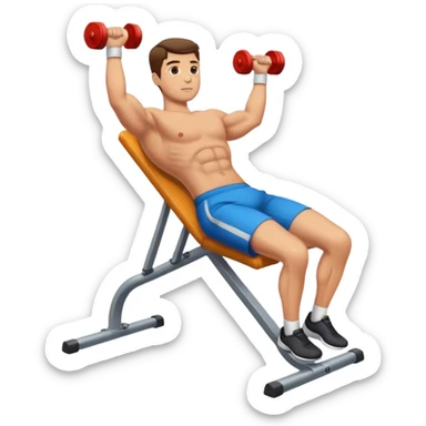 guy incline chest fly exercise sticker