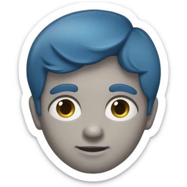 Un razzo blu bambino con occhi e braccia   sticker