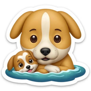 crea un emoji de buenas noches  con texto Javier un profesor y Tobi q sea un perro sticker