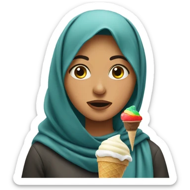 Palestinian girl eating ice cream sticker