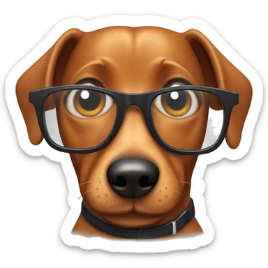 Wiener dog wearing glasses sticker