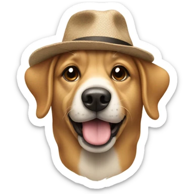 A dog wearing a hat  sticker