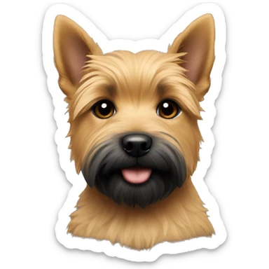 Portrait of a puppy of Norwich terrier Black and Tan colour ( black on forehead) sticker