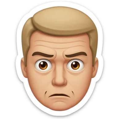 man with a disgusted face sticker