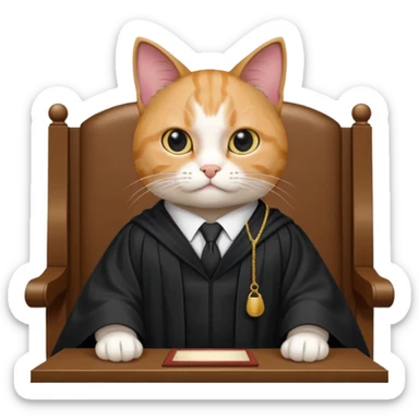 cat lawyer won the case in court sticker