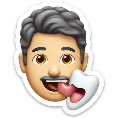 italian gay man kissing a tooth sticker