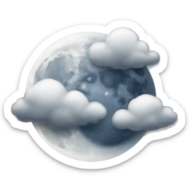 cloudy moon sticker