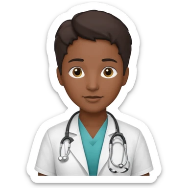 androgynous physician no stethoscope and darker skin sticker