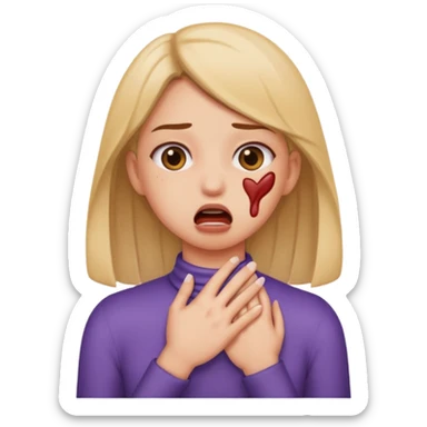 A girl chocking herself out sticker