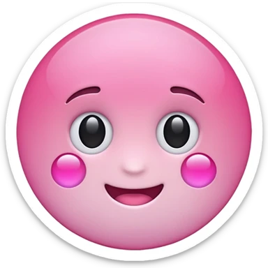 "Create a simple, glossy pink circle emoji using the exact same light pink color and shiny 3D gradient style as the Notion pink heart emoji (🩷). The circle should have a subtle highlight to mimic the Notion pink heart’s finish, and the tone should match emoji standards for digital use. sticker
