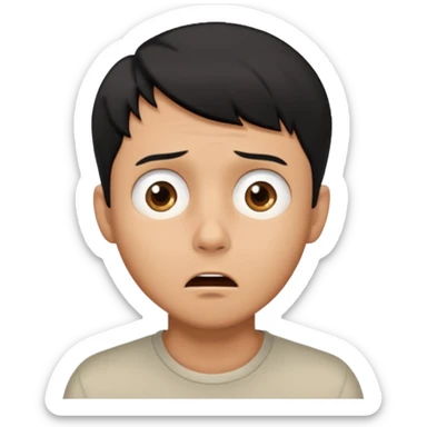 I want the the guy emoji but have him with a scared face looking up sticker