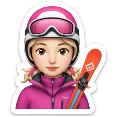 Woman Skiing, add Photo sticker