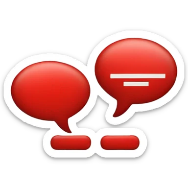 Two speech bubbles crossed with red stop sigh sticker
